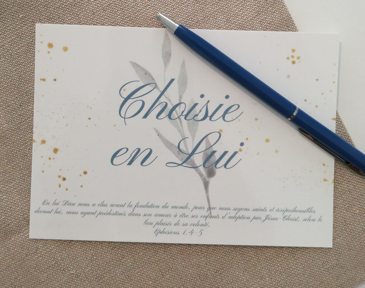 Carte Choisie en Lui Éphésiens 1.4-5