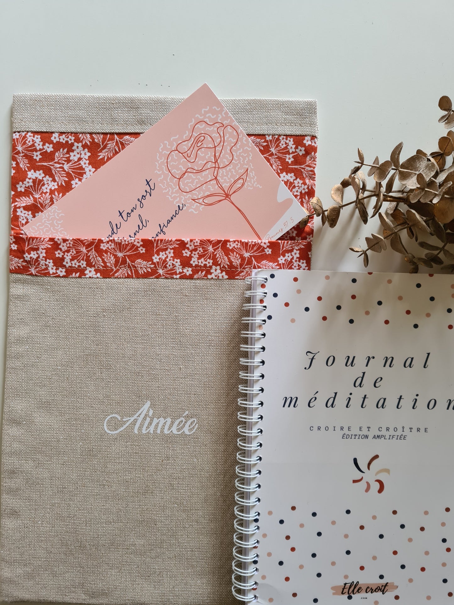 Pochette "Aimée" pour Bible / Livre / Carnet