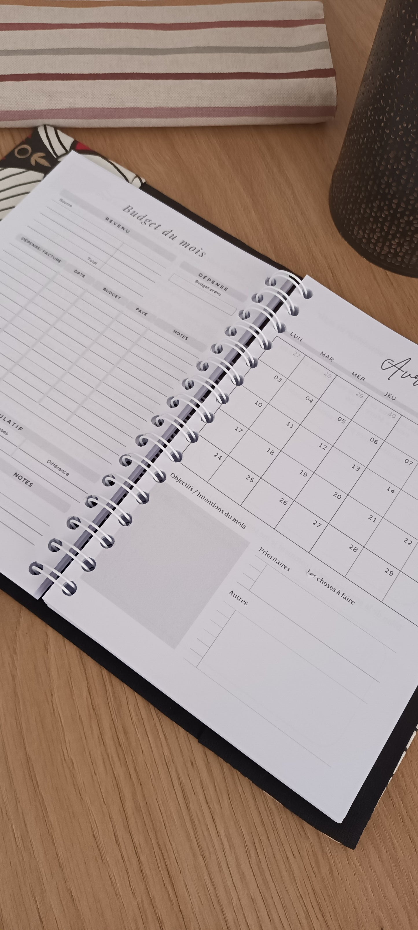 vue mensuelle du planner agenda chrétien Elle Croit