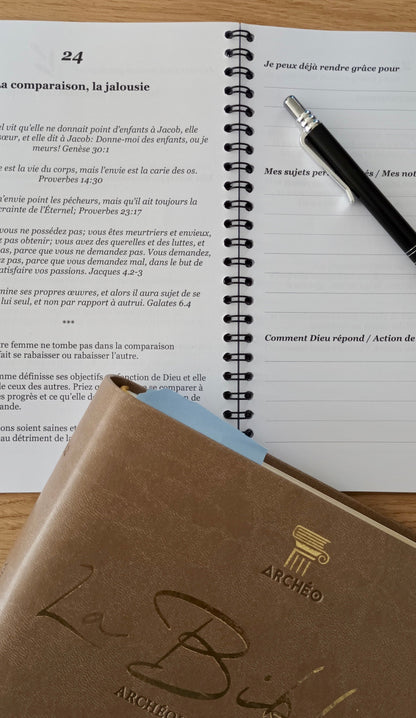 Exemple de page intérieure du journal de prière prier pour sa femme