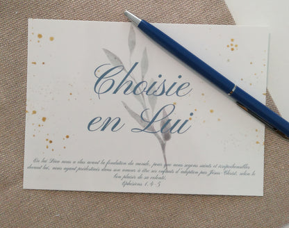 Carte Choisie en Lui Éphésiens 1.4-5