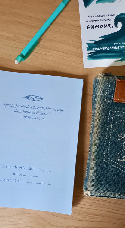 Carnet de notes - spécial prédication, conférence, étude biblique 2e chance