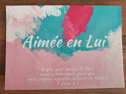 Carte aimée en Lui verset 1 Jean 3.1