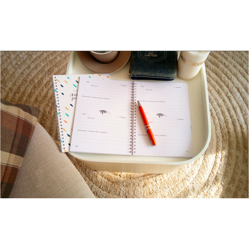 page pour noter prières dans journal de prière priez sans cesse